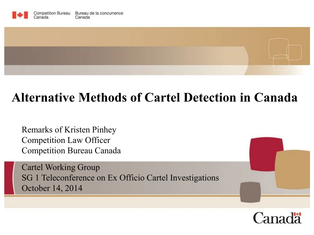 alternative methods of cartel detection in canada