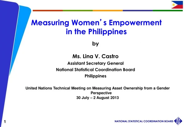 Measuring Women ’ s Empowerment  in the Philippines