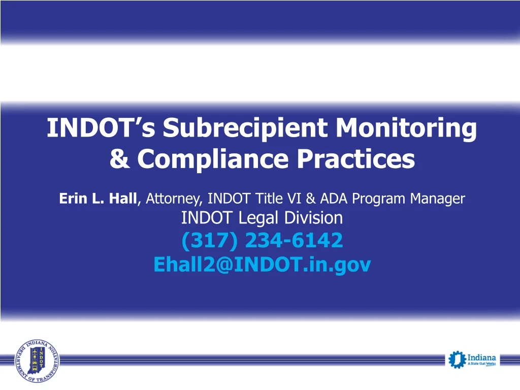 indot s subrecipient monitoring compliance