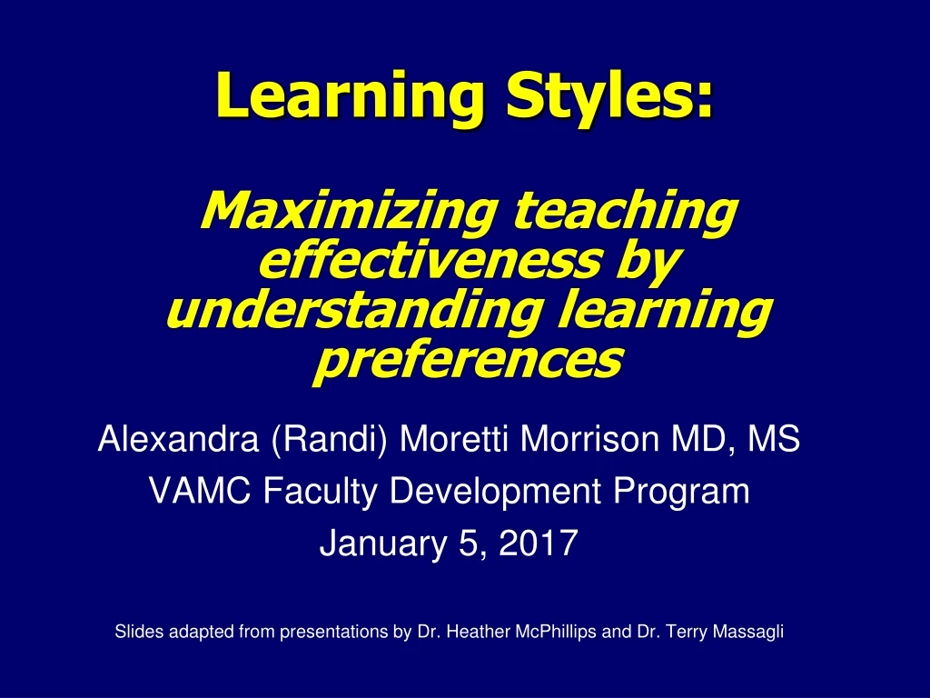 learning styles maximizing teaching effectiveness by understanding learning preferences