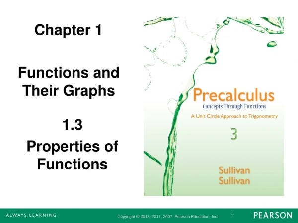 Chapter 1 Functions and Their Graphs