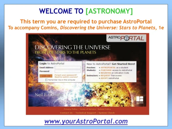 This term you are required to purchase AstroPortal