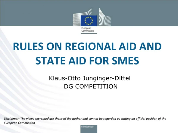 RULES ON REGIONAL AID AND STATE AID FOR SMES