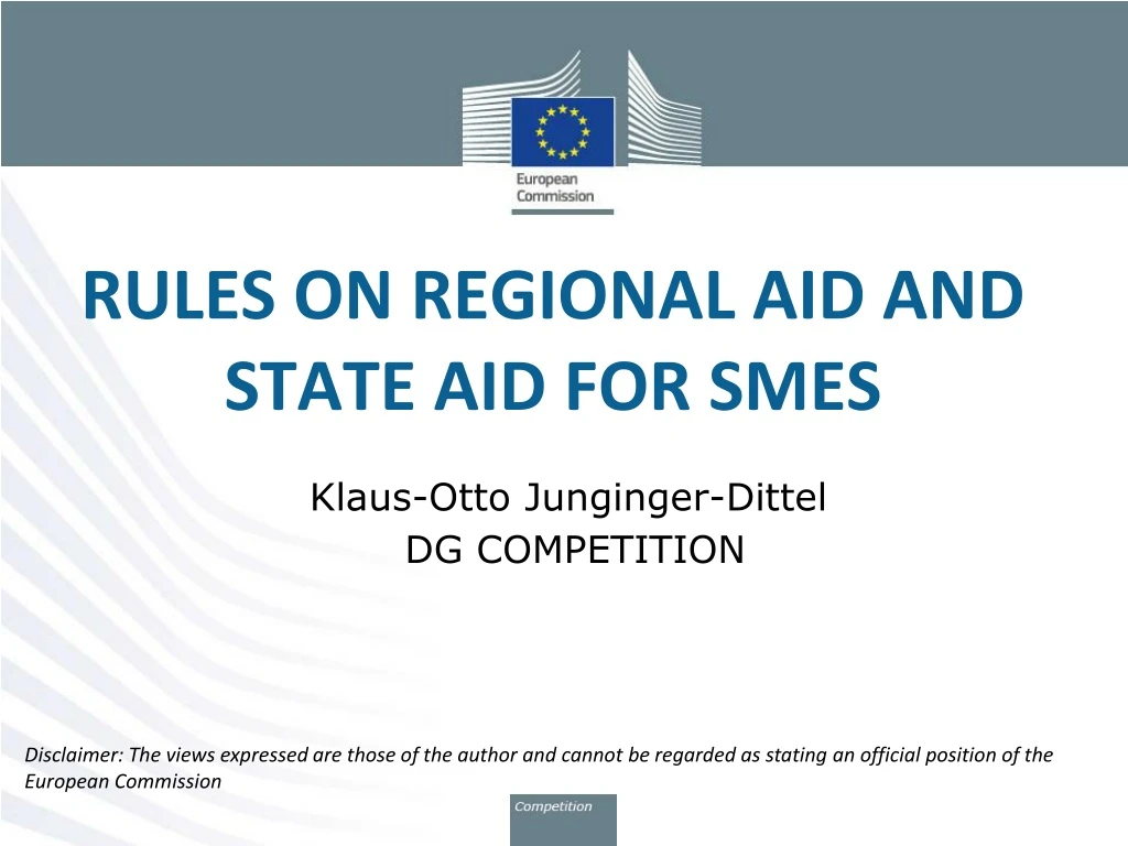 rules on regional aid and state aid for smes
