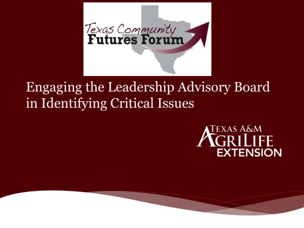 Engaging the Leadership Advisory Board in Identifying Critical Issues