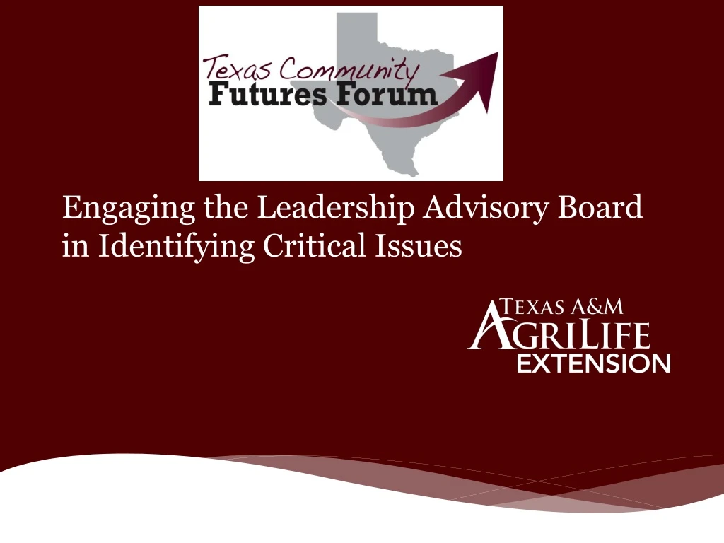 engaging the leadership advisory board in identifying critical issues