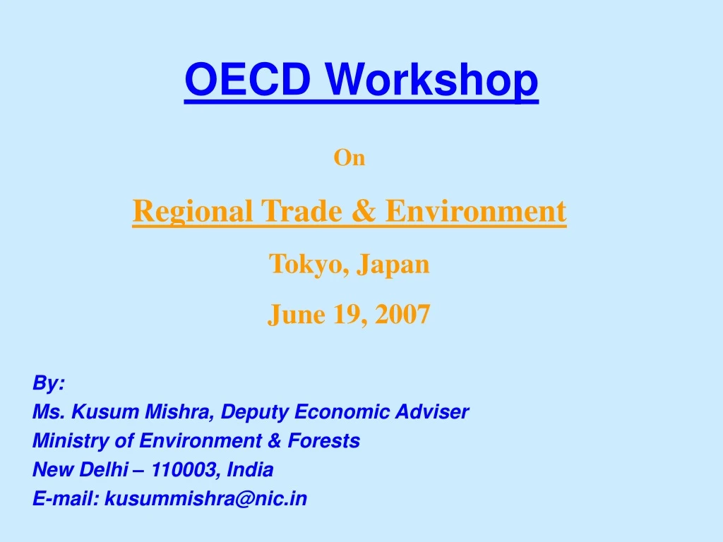 oecd workshop