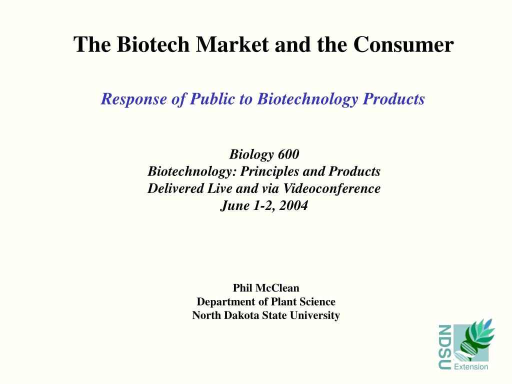 the biotech market and the consumer