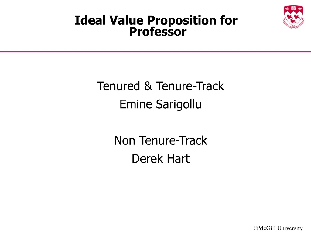 ideal value proposition for professor