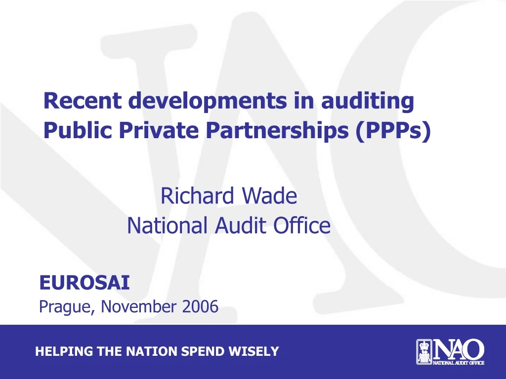recent developments in auditing public private partnerships ppps