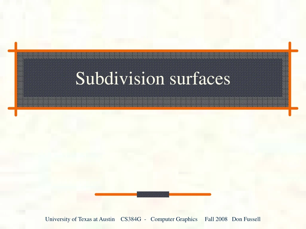 subdivision surfaces