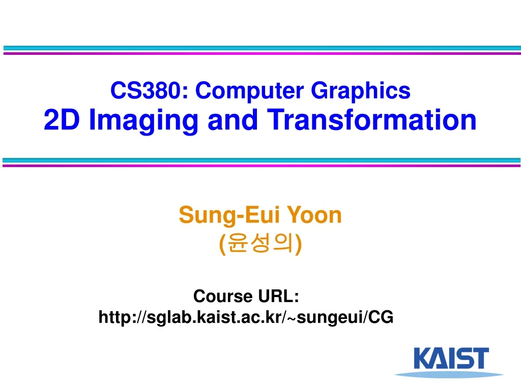 cs380 computer graphics 2d imaging