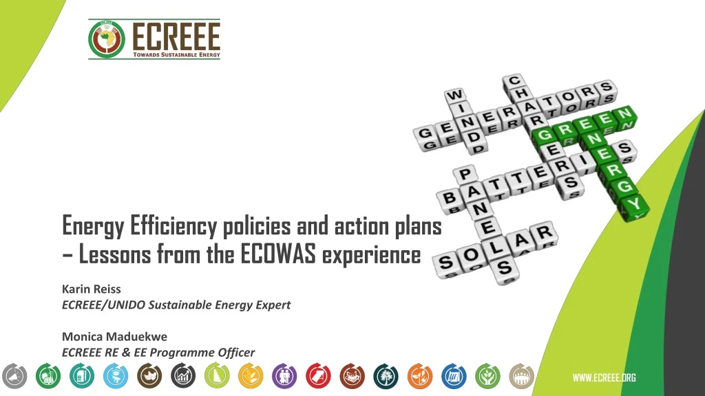 energy efficiency policies and action plans lessons from the ecowas experience