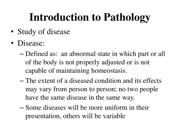 Introduction to Pathology