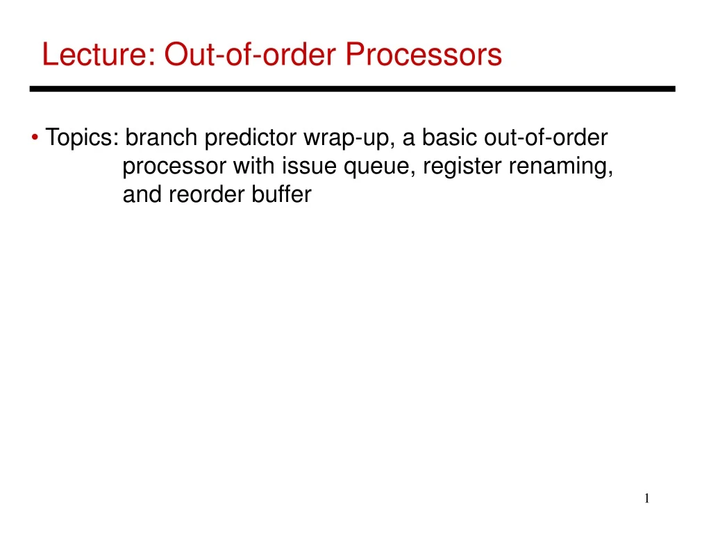 lecture out of order processors