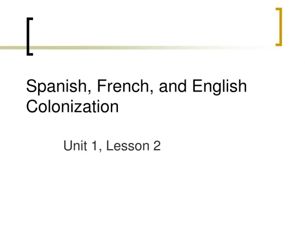 Spanish, French, and English Colonization