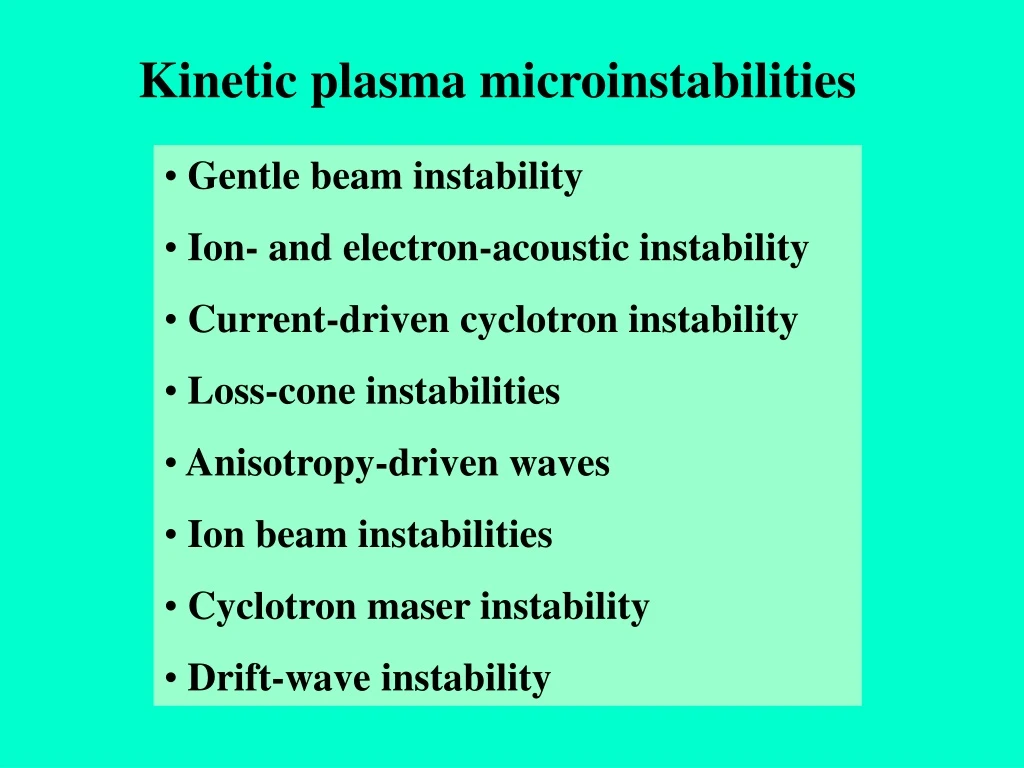 kinetic plasma microinstabilities