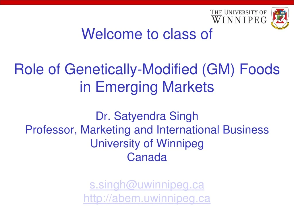 welcome to class of role of genetically modified