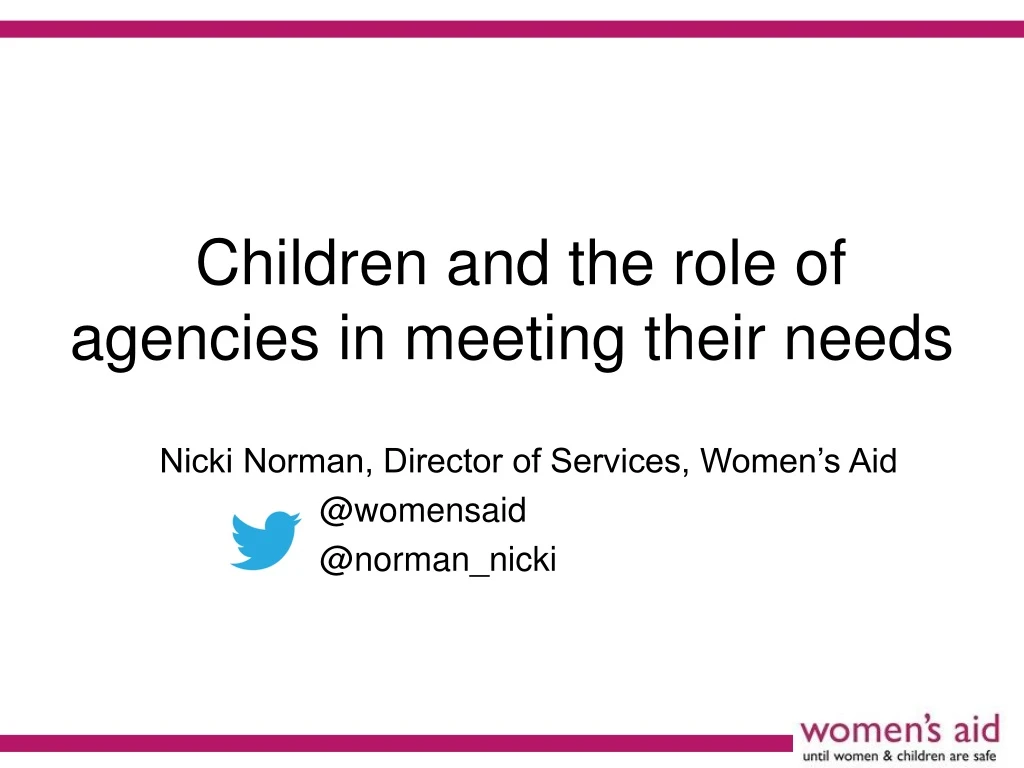 children and the role of agencies in meeting their needs