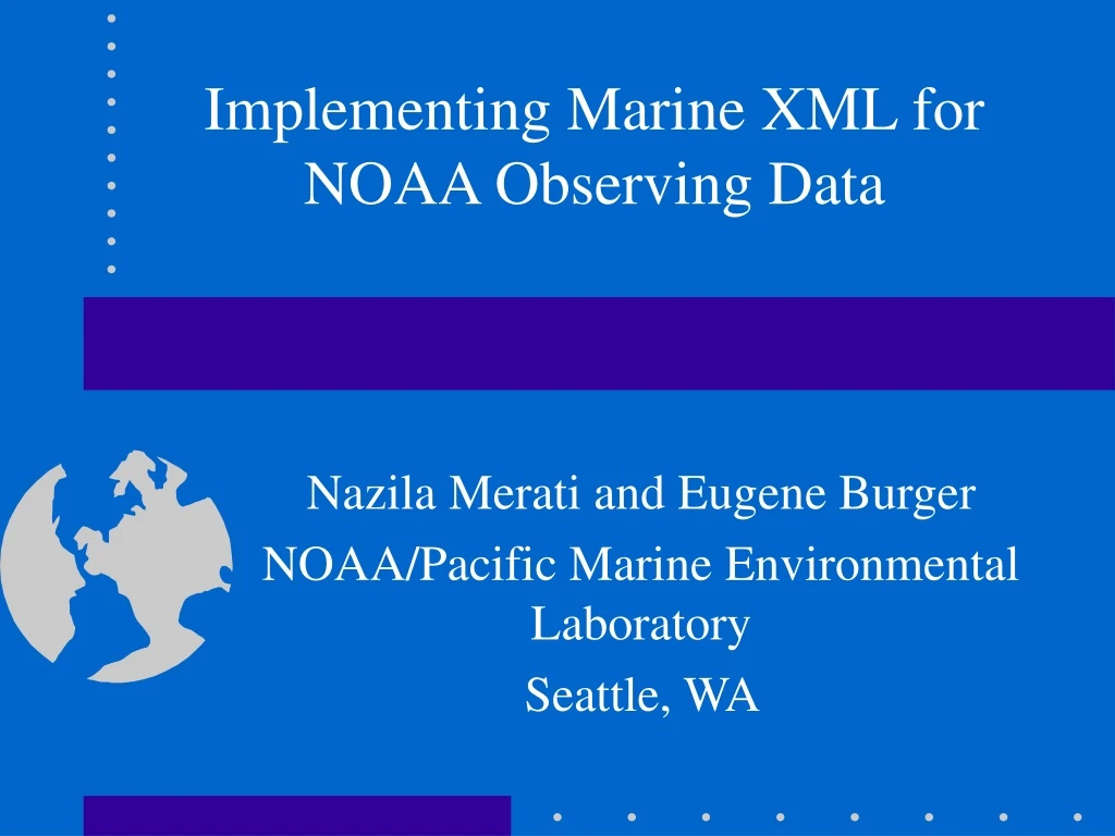 implementing marine xml for noaa observing data