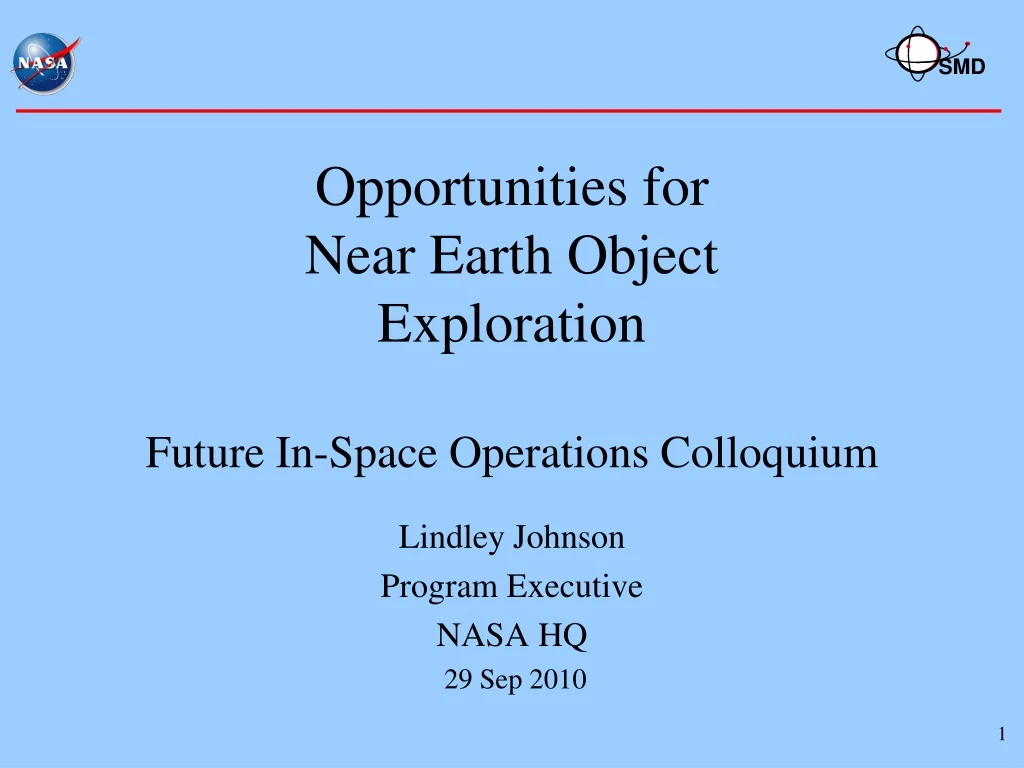 opportunities for near earth object exploration future in space operations colloquium