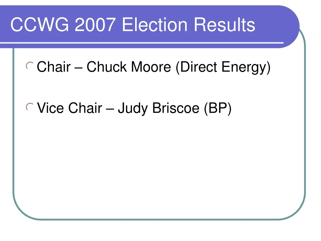 ccwg 2007 election results