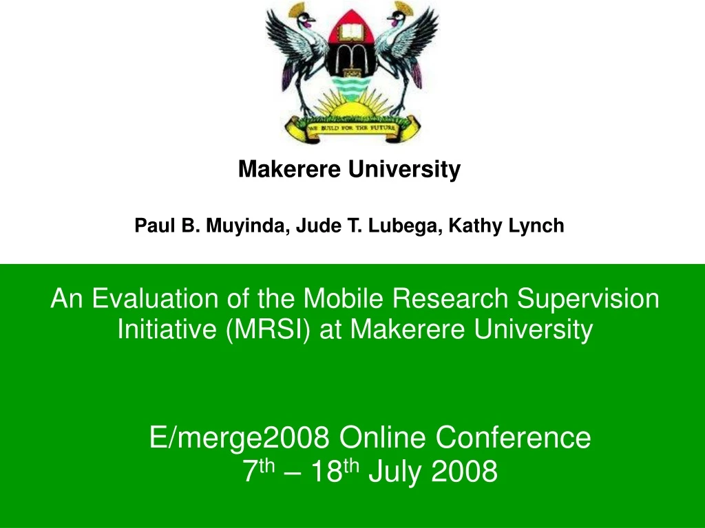 e merge2008 online conference 7 th 18 th july 2008