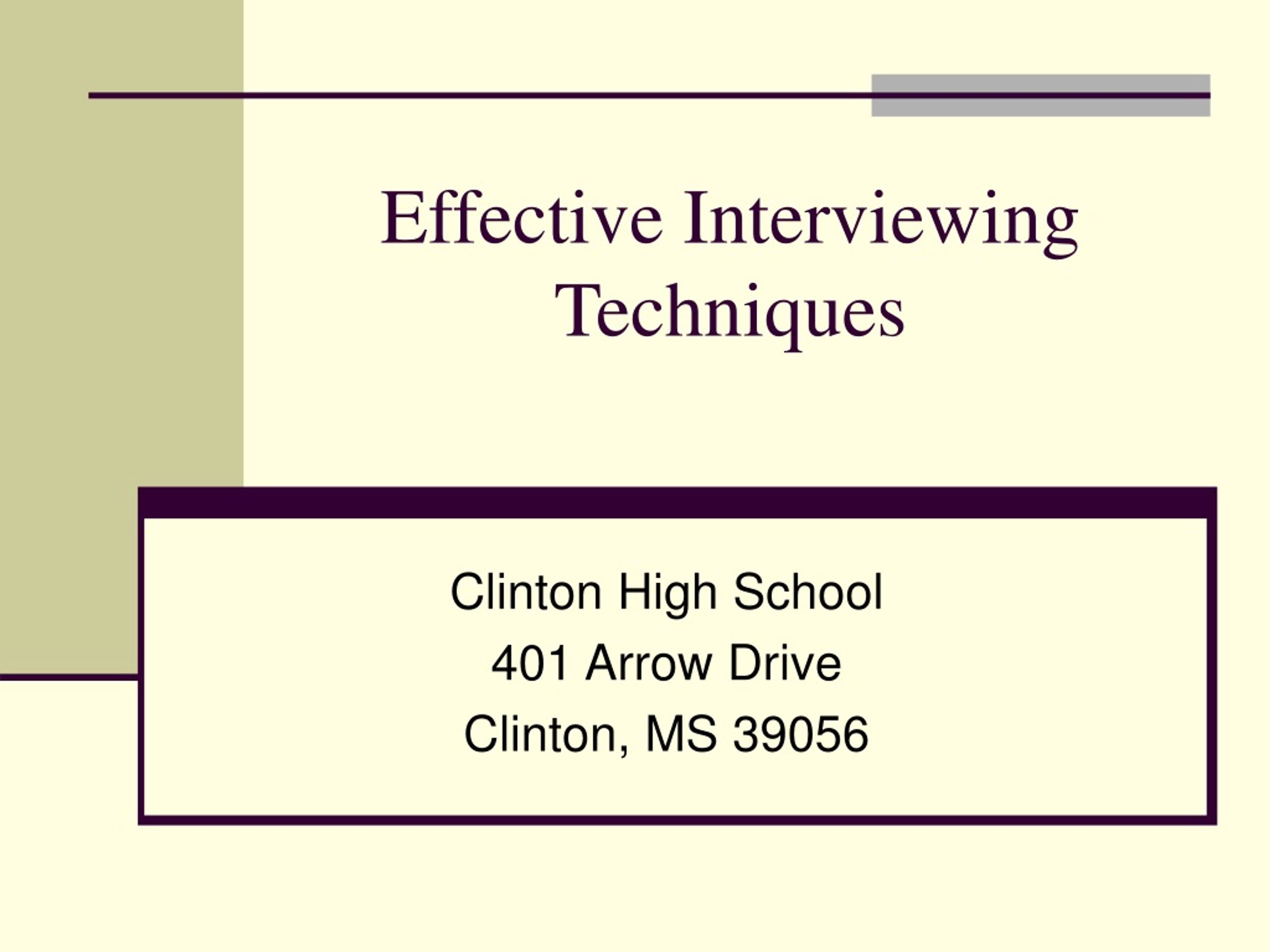 Mastering Effective Interview Techniques - slide 1