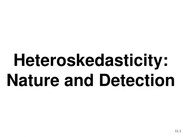 Heteroskedasticity: Nature and Detection