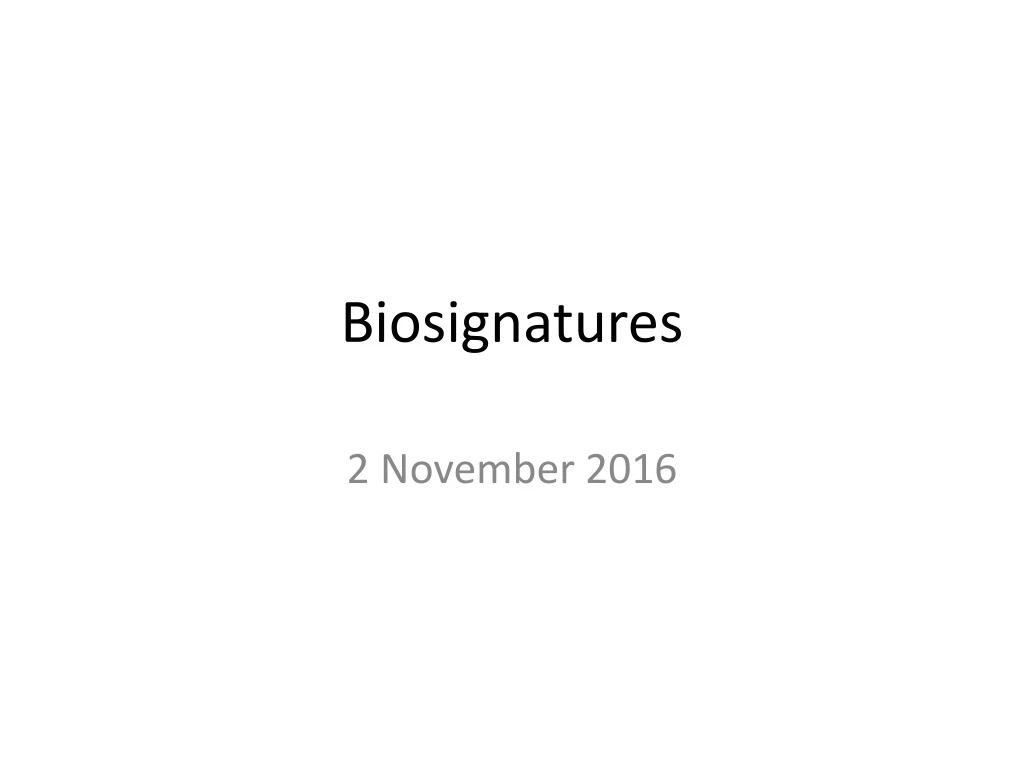 biosignatures