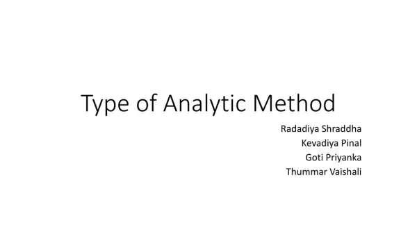 Type of Analytic Method