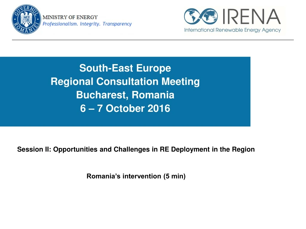 south east europe regional consultation meeting bucharest romania 6 7 october 2016