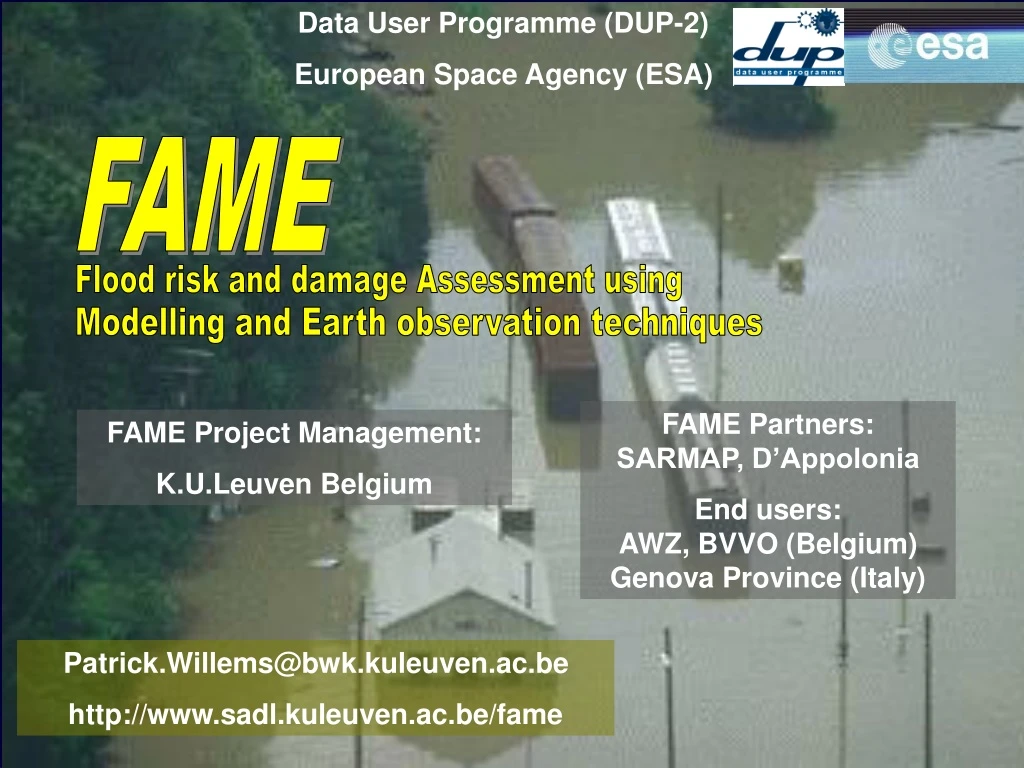 data user programme dup 2 e uropean space agency