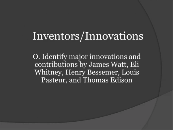 Inventors/Innovations