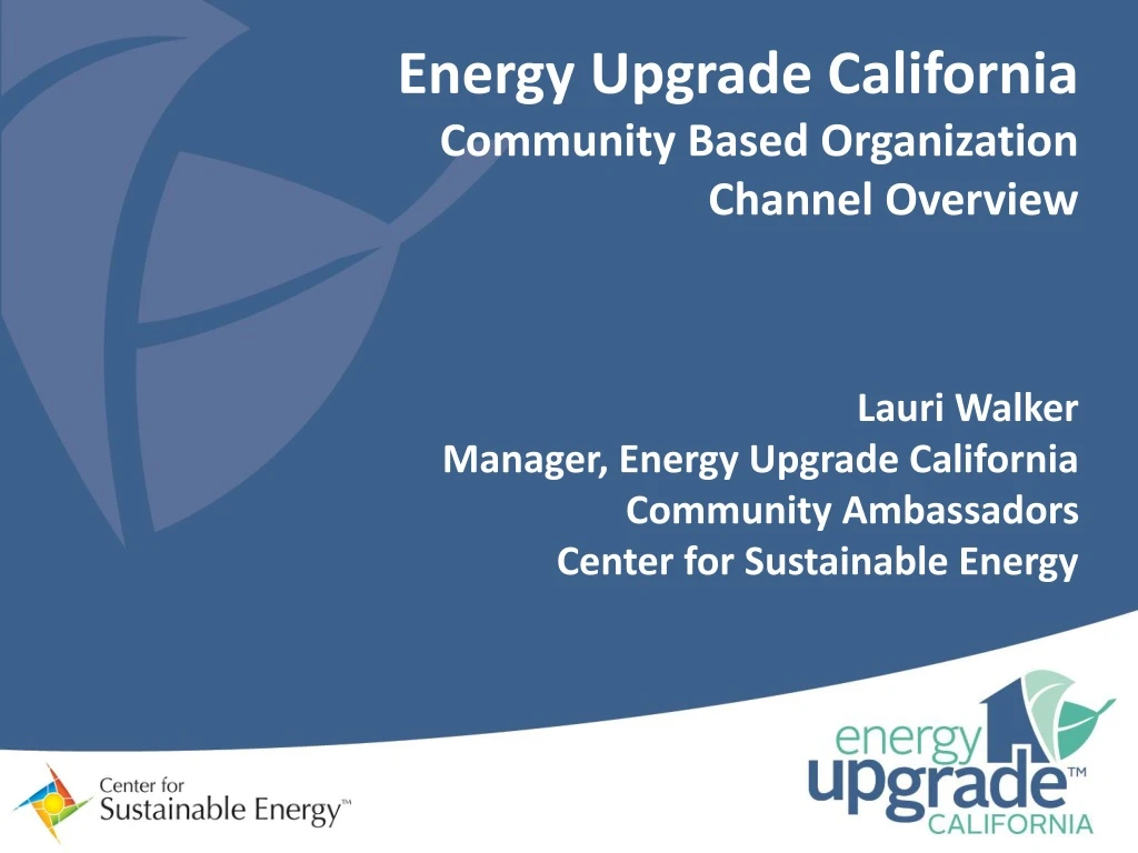 energy upgrade california community based