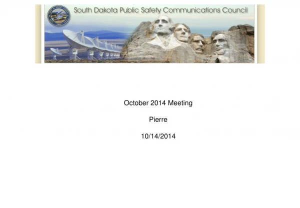 October 2014 Meeting Pierre 10/14/2014