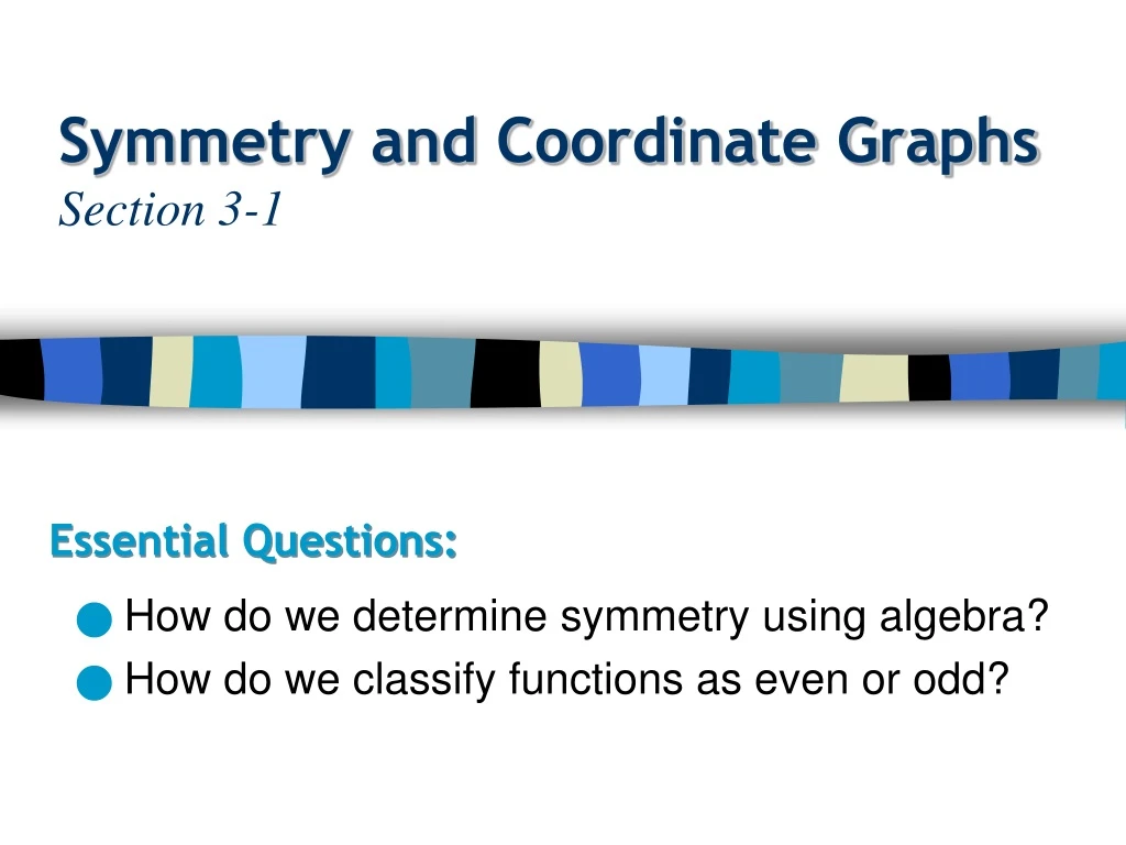 symmetry and coordinate graphs section 3 1