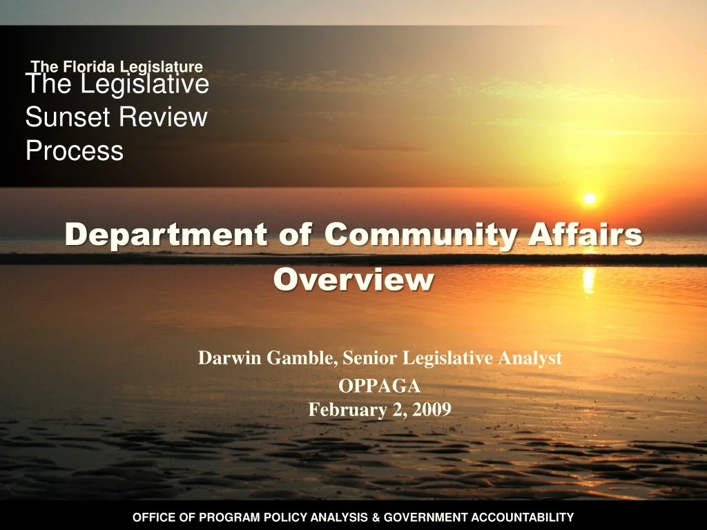 the legislative sunset review process