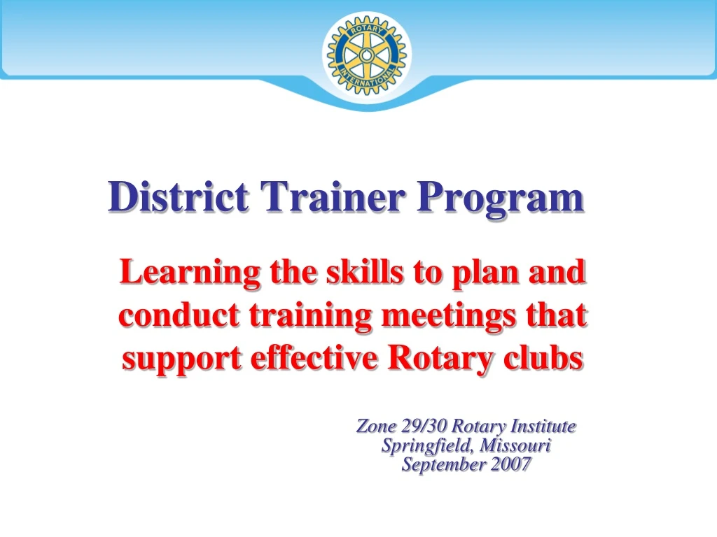 district trainer program