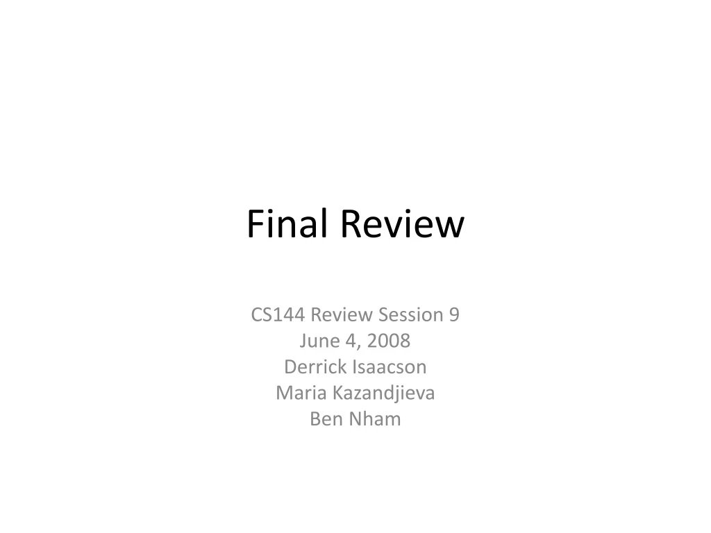 final review