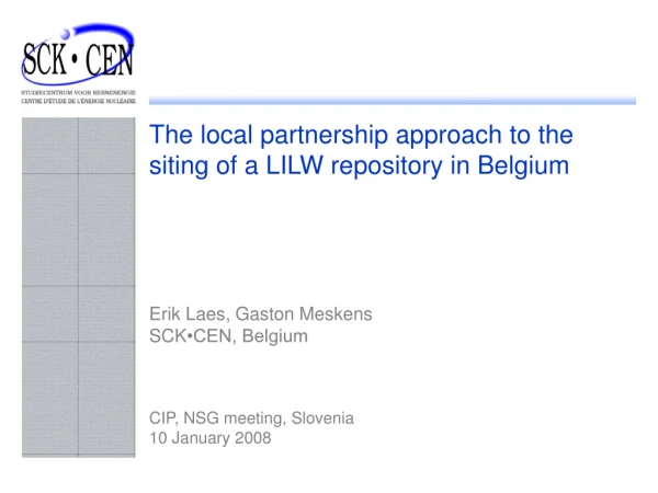 The local partnership approach to the siting of a LILW repository in Belgium