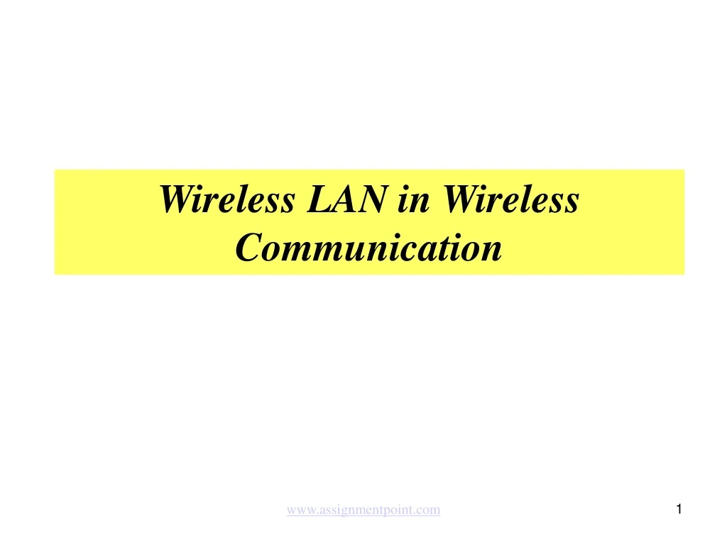 wireless lan in wireless communication