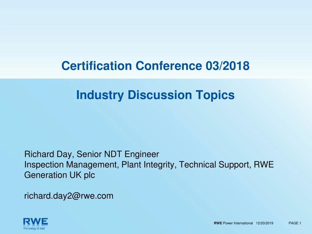 certification conference 03 2018 industry discussion topics