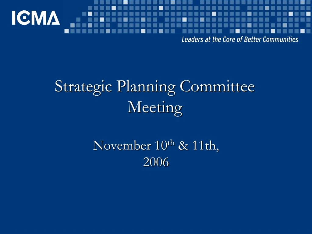 strategic planning committee meeting