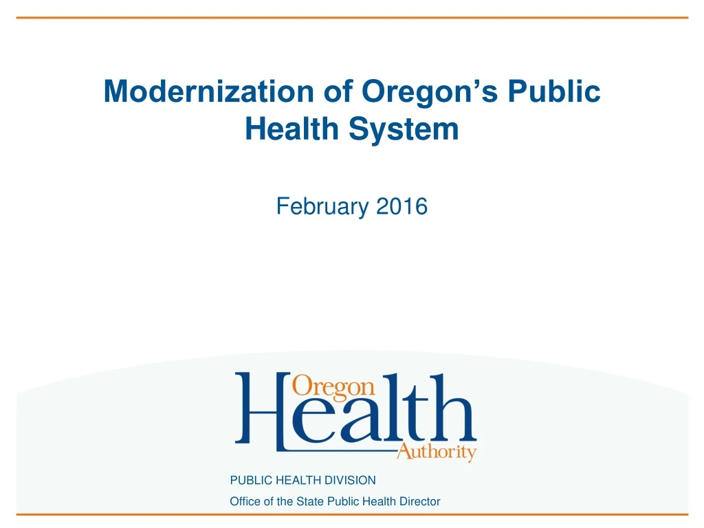 modernization of oregon s public health system