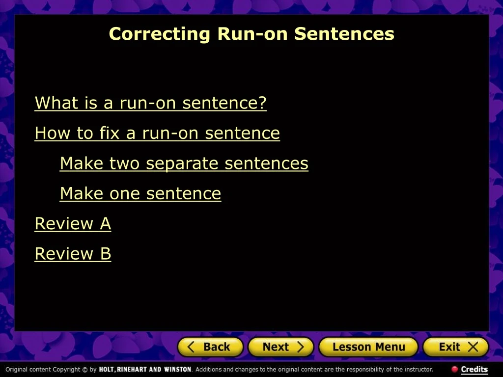 correcting run on sentences