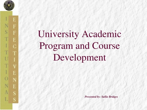University Academic  Program and Course Development