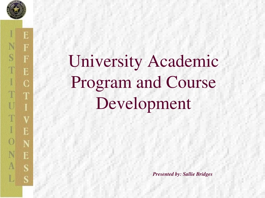university academic program and course development