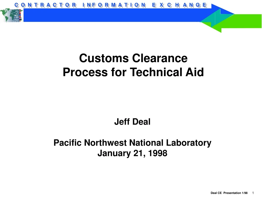 customs clearance process for technical aid