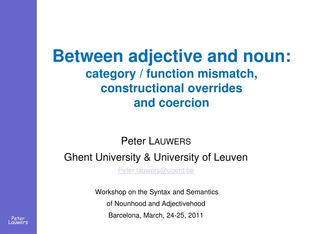 between adjective and noun category function mismatch constructional overrides and coe rcion